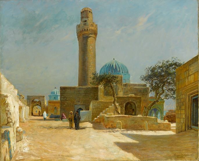Olaf Viggo Peter Langer - View of the Bibi-Heybat Mosque, Baku | MasterArt